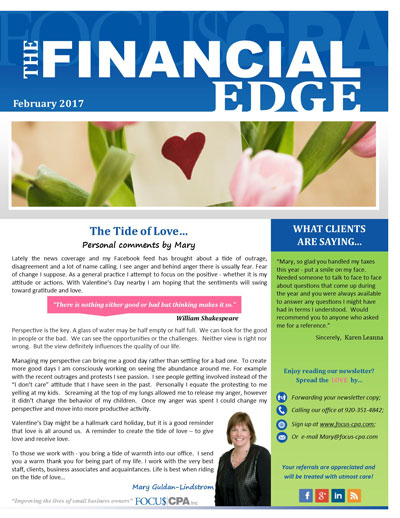 February 2017 Focus CPA Newsletter