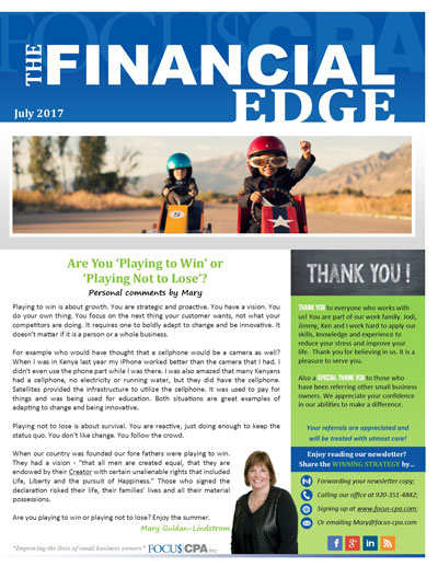 July 2017 Focus CPA Newsletter