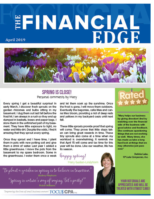 April 2019 Focus CPA Newsletter