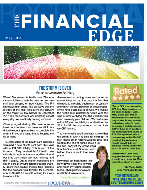 May 2019 Focus CPA Newsletter