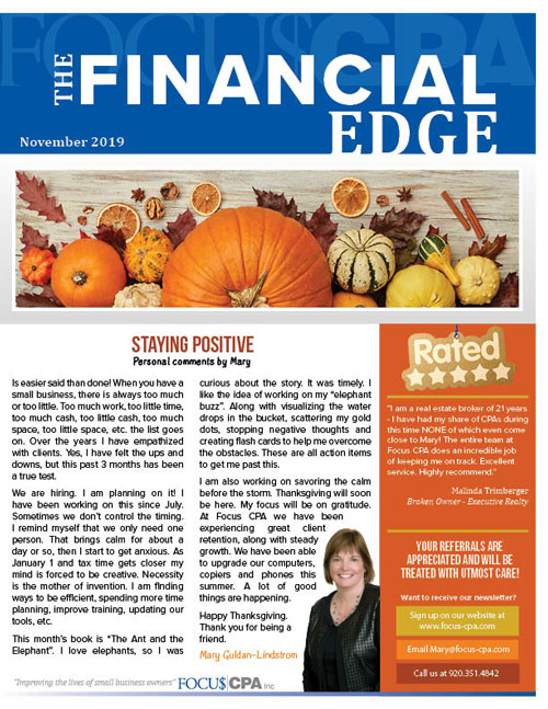 November 2019 Focus CPA Newsletter