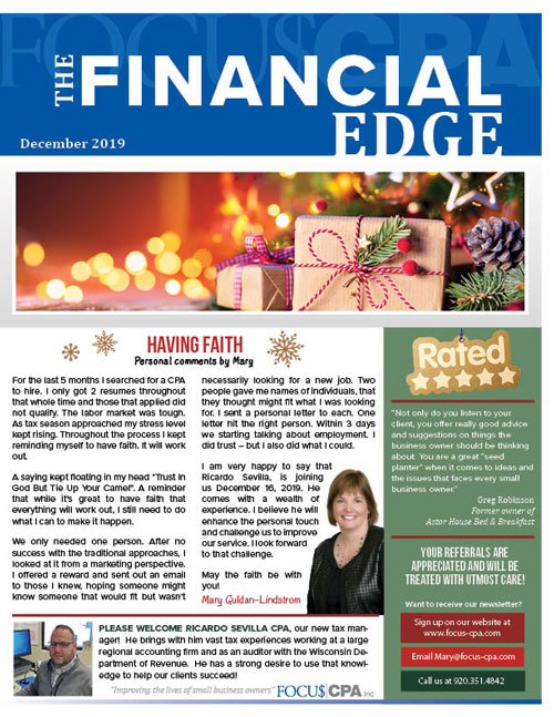 December 2019 Focus CPA Newsletter