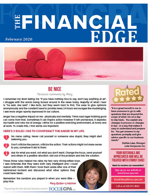 February 2020 Focus CPA Newsletter